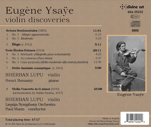 Sherban Lupu, Henri Bonamy, Liepaja Symphony Orchestra & Paul Mann - Eugene Ysaye: Violin Discoveries (2021) [Hi-Res]