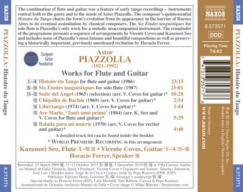 Kazunori Seo & Vicente Coves - Piazzolla: Works for Flute & Guitar (2021) [Hi-Res]
