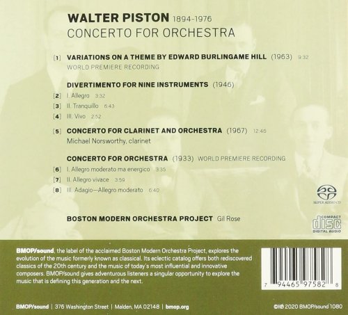 Boston Modern Orchestra Project & Gil Rose - Walter Piston: Concerto for Orchestra (2021) [Hi-Res]