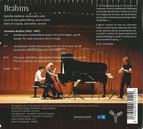 Ophélie Gaillard - Brahms: Cello Sonatas, Clarinet Trio (2013) CD-Rip