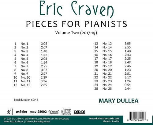 Mary Dullea - Eric Craven: Pieces for Pianists, Vol. 2 (2021) [Hi-Res]