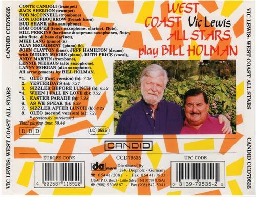 Vic Lewis West Coast All Stars - Play Bill Holman (1993) CD Rip