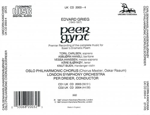 Oslo Philharmonic Chorus, London Symphony Orchestra, Per Dreier - Grieg: Peer Gynt (1987)