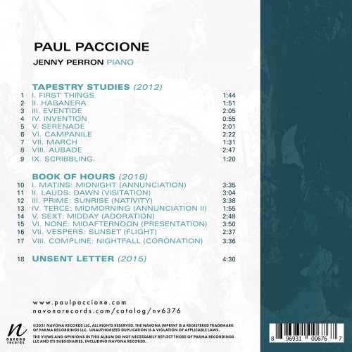 Jenny Perron - Paul Paccione: Music for Piano (2021) [Hi-Res]