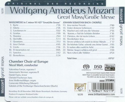 Nicol Matt - Mozart: Great Mass in C minor KV 427. / Bach: Chorale (2004) [SACD]