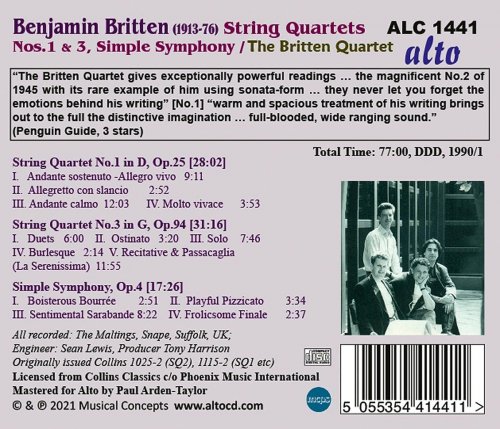 Britten Quartet - Britten: String Quartets Nos. 1 & 3, Simple Symphony (2021)