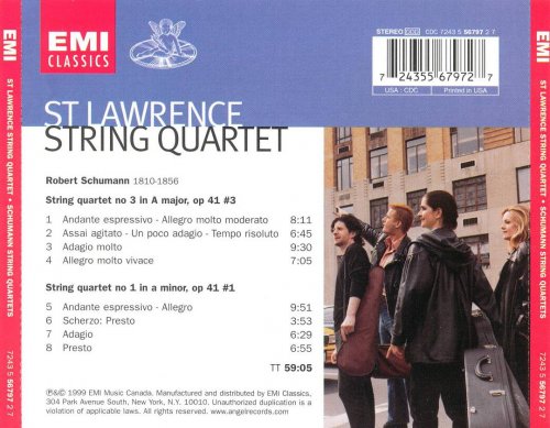 St. Lawrence String Quartet - Schumann: String Quartets Nos. 1 & 3 (1999)
