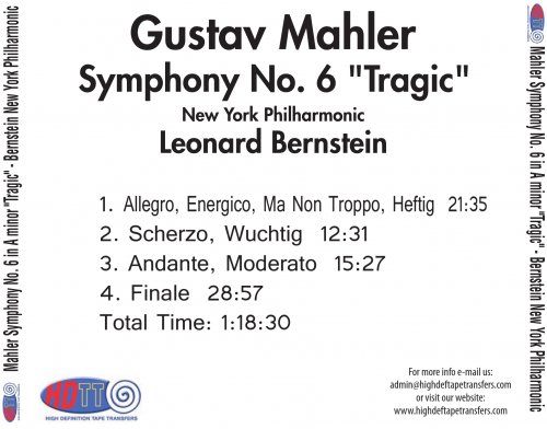 Leonard Bernstein - Mahler: Symphony No. 6 in A minor "Tragic" (1967) [2016] Hi-Res