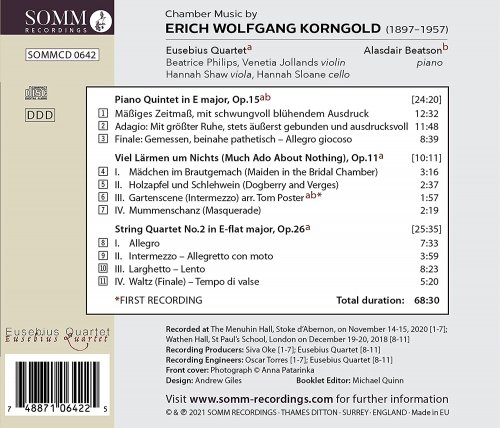 Eusebius Quartet & Alasdair Beatson - Korngold: Chamber Works (2021) [Hi-Res]