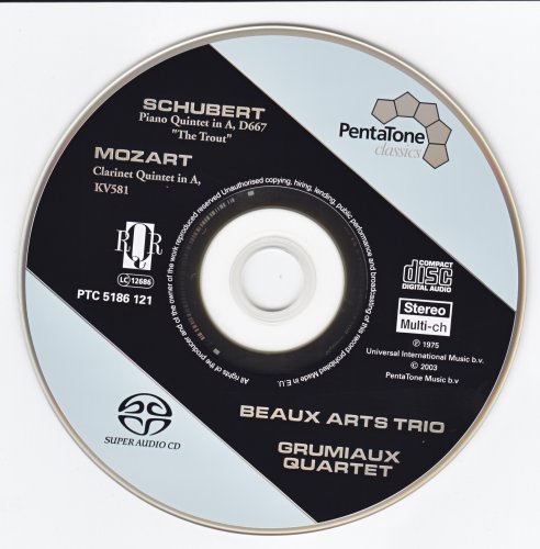 Beaux Arts Trio, Grumiaux Quartet - Schubert: Piano Quintet “Trout” in A, D667; Mozart: Clarinet Quintet in A, KV581 (2003) [SACD]