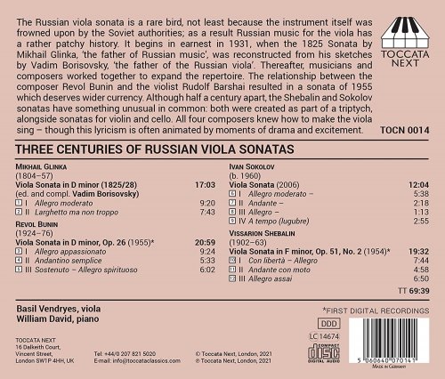 Basil Vendryes & William David - Three Centuries of Russian Viola Sonatas (2021) [Hi-Res]