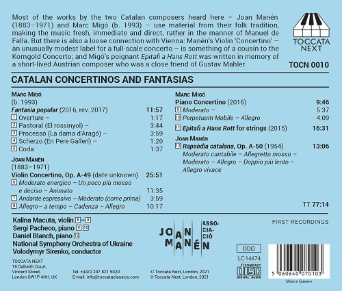 National Symphony Orchestra of Ukraine & Volodymyr Sirenko - Catalan Concertinos & Fantasias (2021) [Hi-Res]