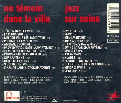 Barney Willen - Un Temoin Dans La Ville, Jazz Sur Seine (1987)