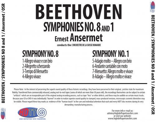 Ernest Ansermet - Beethoven: Symphonies No. 8 and 1 (1964/2015) [DSD128]