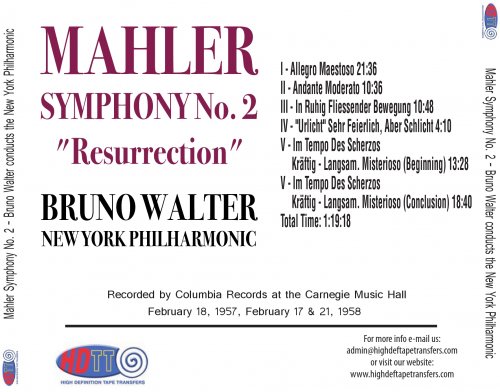 Bruno Walter - Mahler: Symphony no. 2 in C Minor "Resurrection" (1957) [2016] Hi-Res