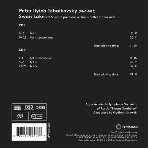 State Academic Symphony Orchestra of Russia "Evgeny Svetlanov" & Vladimir Jurowski - Tchaikovsky: Swan Lake, Op. 22, TH 12 (1877 Version) (2018) [DSD & Hi-Res]