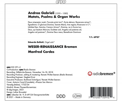 Bremen Weser-Renaissance, Manfred Cordes - Gabrieli: Motets & Organ Works (2021)