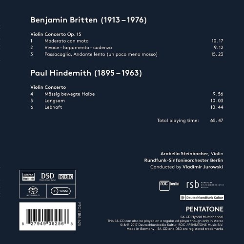 Arabella Steinbacher, Rundfunk-Sinfonieorchester Berlin & Vladimir Jurowski - Britten & Hindemith: Violin Concertos (2017) [DSD64]