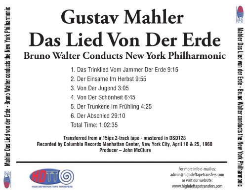 Bruno Walter - Mahler: Das Lied von der Erde (1960) [2017] Hi-Res