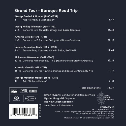 Simon Murphy & New Dutch Academy Chamber Orchestra - Grand Tour: Baroque Road Trip (2017) [DSD & Hi-Res]