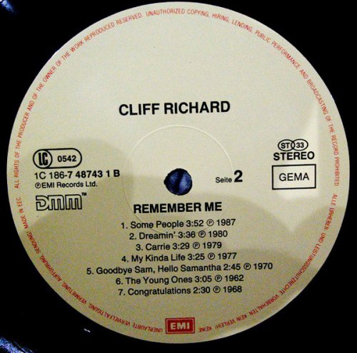 Cliff Richard - Remember Me (1987) LP