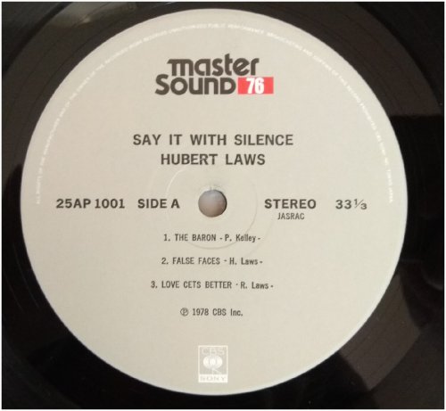 Hubert Laws - Say It With Silence (1978) LP