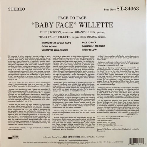 "Baby Face" Willette - Face To Face (2019 Reissue, Remastered) LP