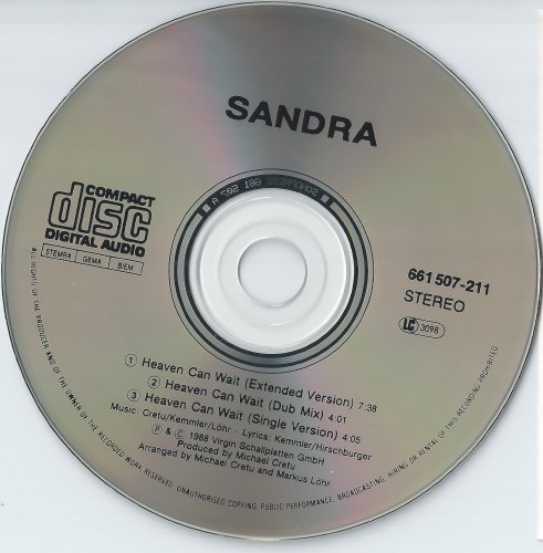 Sandra - Heaven Can Wait (CD, Maxi-Single) (1988)