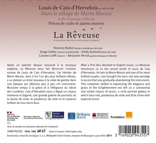 La Reveuse, Florence Bolton, Benjamin Perrot, Serge Saïtta, Emily Audouin, Carsten Lohff - Louis de Caix d'Hervelois, in the footsteps of Marin Marais (2021) [Hi-Res]