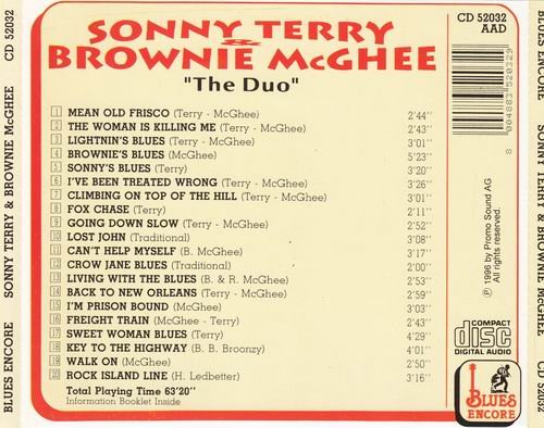 Sonny Terry & Brownie McGhee - The Duo (1996)