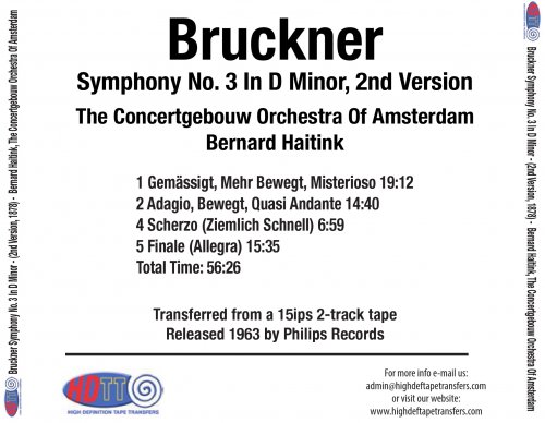 Bernard Haitink - Bruckner: Symphony No. 3 (1963) [2018] Hi-Res