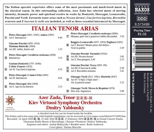 Azer Zada, Kiev Virtuosi Symphony Orchestra, Dmitry Yablonsky - Italian Tenor Arias (2021) [Hi-Res]