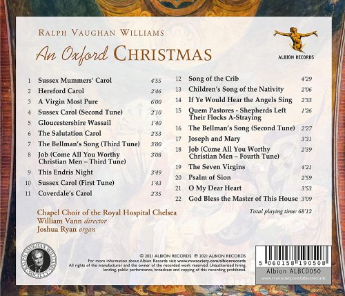 Joshua Ryan, William Vann, Chapel Choir of the Royal Hospital Chelsea - Vaughan Williams: An Oxford Christmas (2021) [Hi-Res]