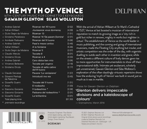 Gawain Glenton - The Myth of Venice: 16th-Century Music for Cornetto & Keyboards (2021) Hi-Res