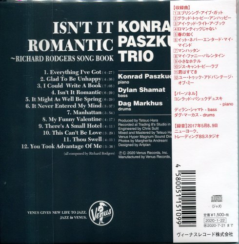 Konrad Paszkudzki Trio - Isn't It Romantic: Richard Rodgers Song Book (2017) [2020]