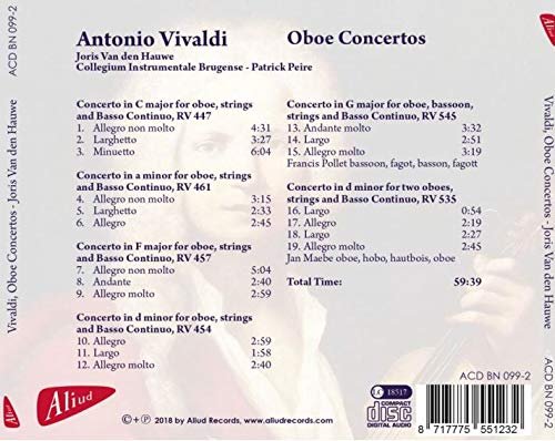 Joris Van den Hauwe, Oboe & Collegium Instrumentale Brugense - Vivaldi, Concertos for Oboe (2019) [DSD & Hi-Res]