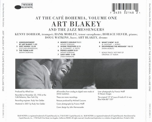 Art Blakey & The Jazz Messengers - At The Cafe Bohemia Vol. 1 (2001){RVG Edition}