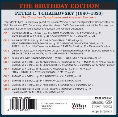 Tchaikovsky - The Birthday Edition, Vol. 1-10 (2014)