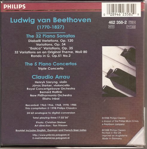 Claudio Arrau - Beethoven: The Complete Piano Sonatas & Concertos (1998)