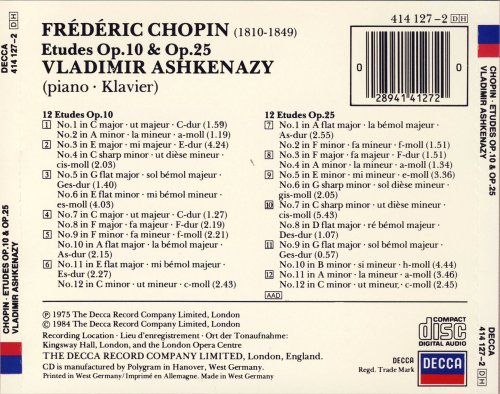 Vladimir Ashkenazy - Chopin: Etudes Op. 10 & Op. 25 (1984)