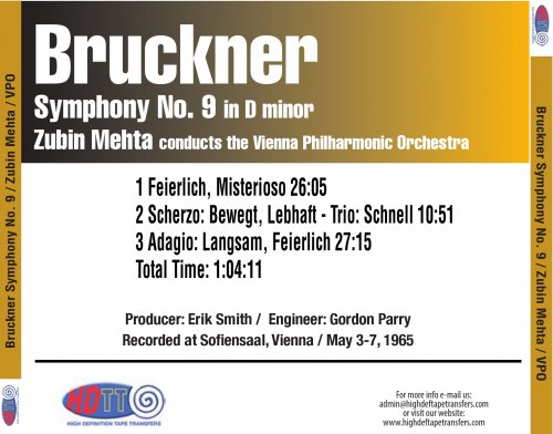 Zubin Mehta - Bruckner: Symphony No. 9 (1965) [2016] Hi-Res