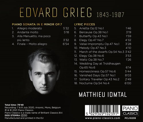Matthieu Idmtal - Grieg: Piano Sonata, 14 Lyric Pieces (2021) [Hi-Res]