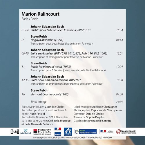 Marion Ralincourt - Bach • Reich (2021) [Hi-Res]