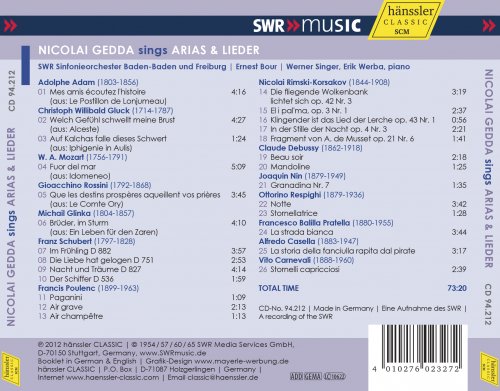 Nicolai Gedda, Werner Singer, Erik Werba - Nicolai Gedda sings Arias & Lieder (2012)