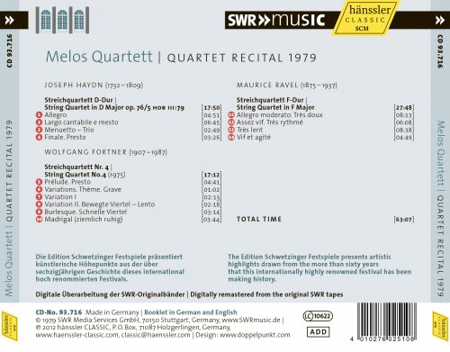 Melos Quartet - Quartet Recital 1979 (2012)