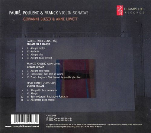 Giovanni Guzzo & Anne Lovett - Faure, Poulenc and Franck Violin Sonatas (2014)