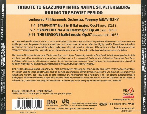 Yevgeny Mravinsky - Glazunov: Symphony No. 4 & 5, The Seasons (2016) CD-Rip