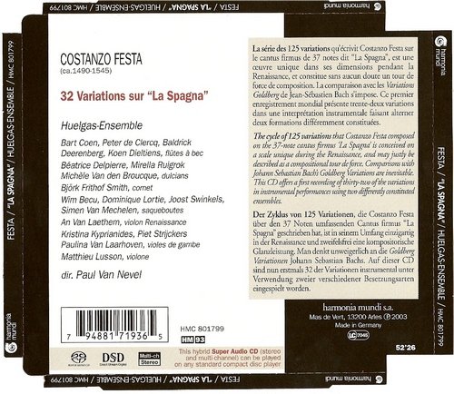 Huelgas Ensemble, Paul van Nevel - Costanzo Festa: La Spagna: 32 Contrapunti (2003) CD-Rip