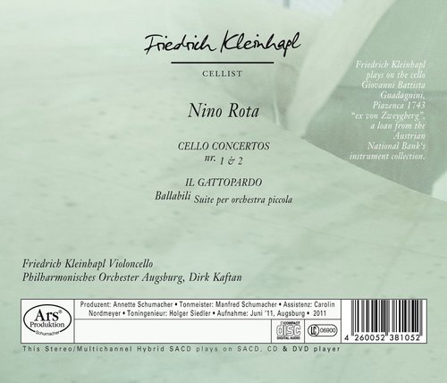 Friedrich Kleinhapl, Dirk Kaftan - Nino Rota: Cello Concertos, Il Gattopardo (2012) CD-Rip