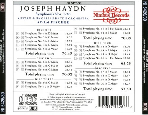 Adam Fischer - Haydn: Symphonies Nos. 1-20, The Esterházy Recordings vol. 1 (1995)